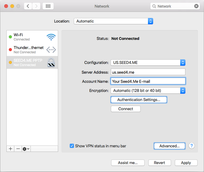 How to setup PPTP VPN on Mac OS - Step 7