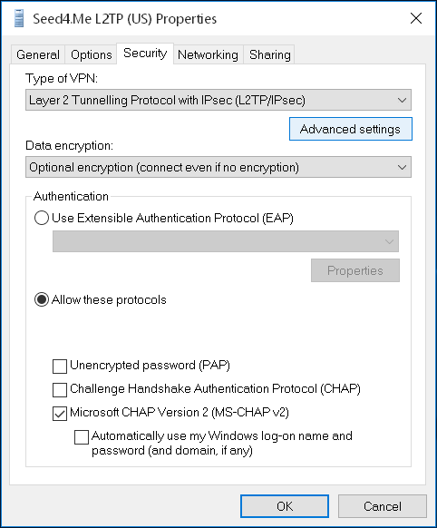 How to setup L2TP VPN in Windows 10 - Step 6