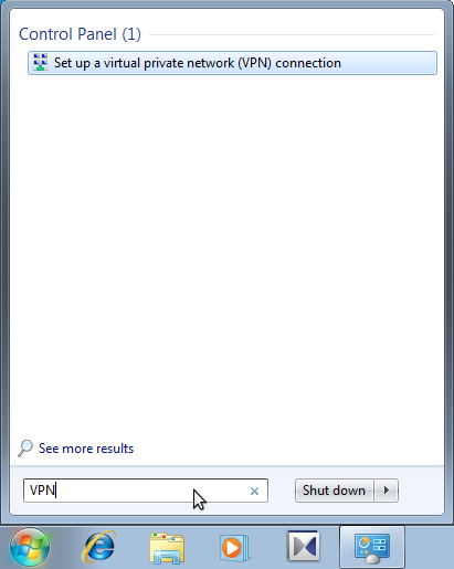 How to setup L2TP VPN in Windows 7 - Step 1