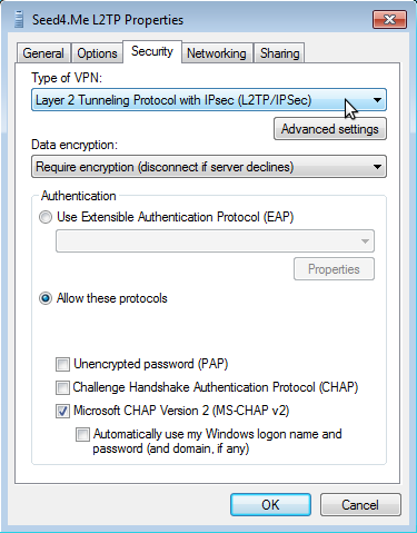 How to setup L2TP VPN in Windows 7 - Step 6